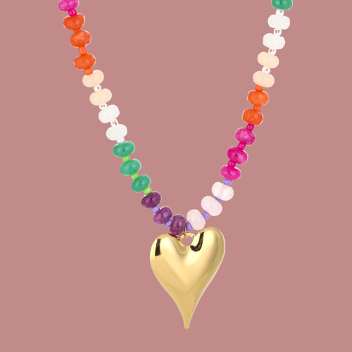 NECKLACE BEADS - HEART 