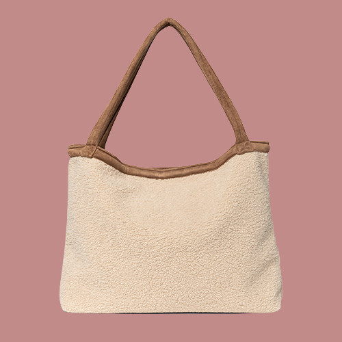 STUDIO NOOS - ECRU LAMMY TEDDY MOM BAG