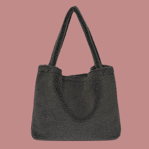 STUDIO NOOS - DARK GREY TEDDY MOM BAG